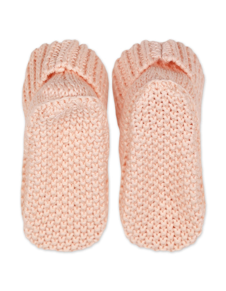 Baby Girls Knitted Booties Peach at Zubaidas Official Pakistan