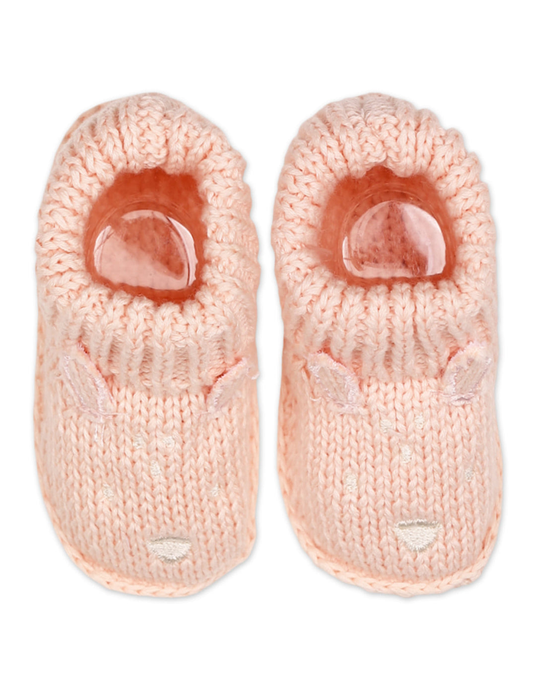Baby Girls Knitted Booties Peach at Zubaidas