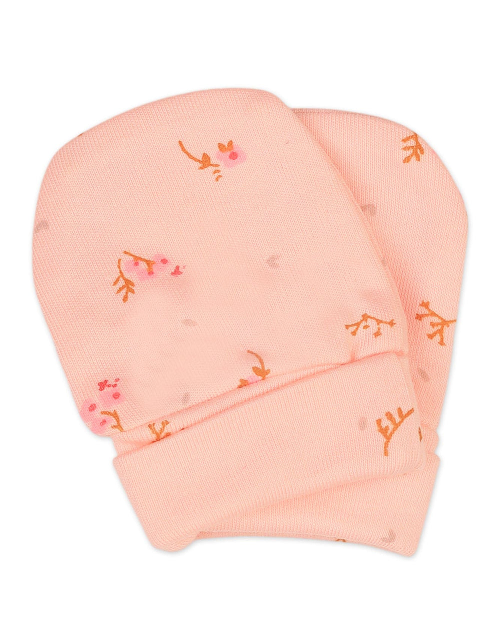 Baby Girls Mittens Pack of 2 Bambies Peach Floral at Zubaidas Official Pakistan