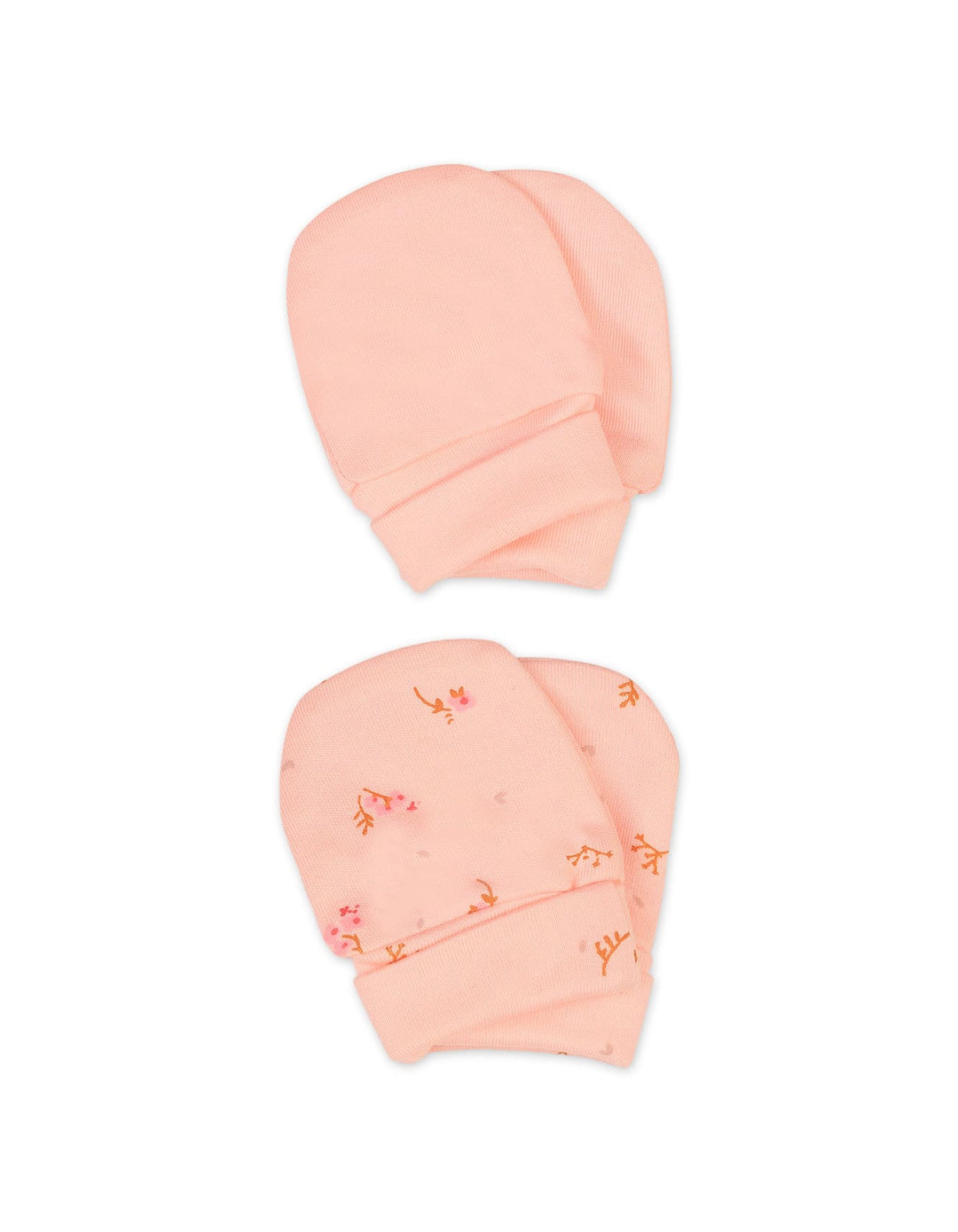 Baby Girls Mittens Pack of 2 Bambies Peach Floral at Zubaidas
