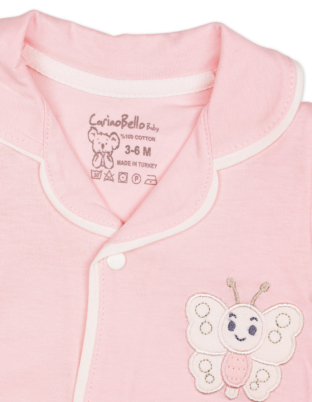 Baby Girls Night Suit 2 Pcs Embroidered Butterfly Pink at Zubaidas Official Pakistan