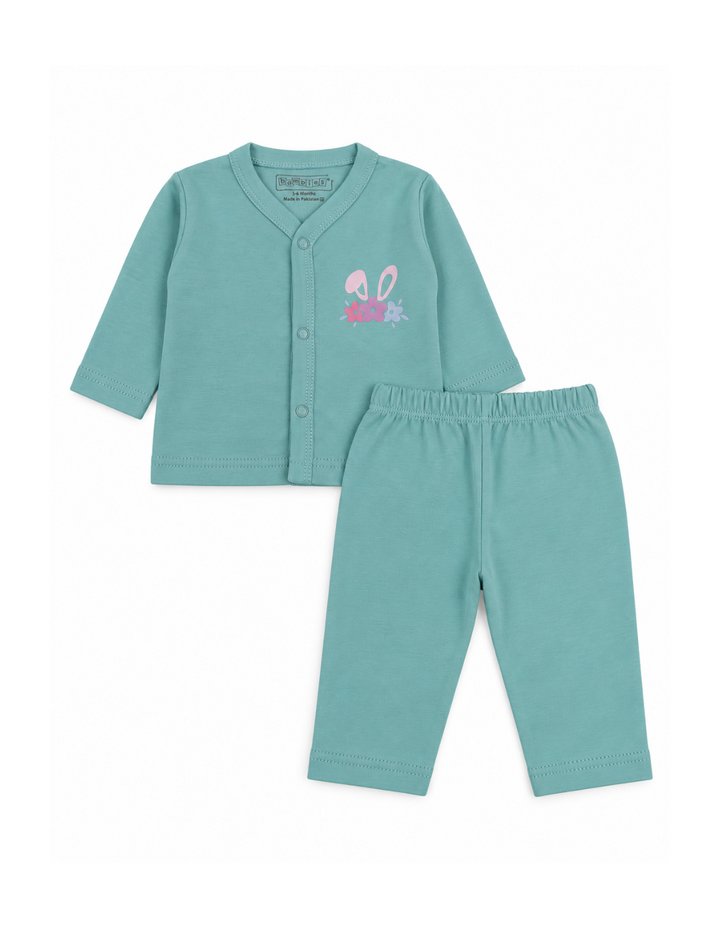 Baby Girls Night Suit Floral Mint Green at Zubaidas