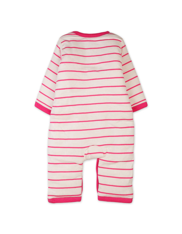 Baby Girls Padded Romper Bambies Pink Stripes at Zubaidas Official
