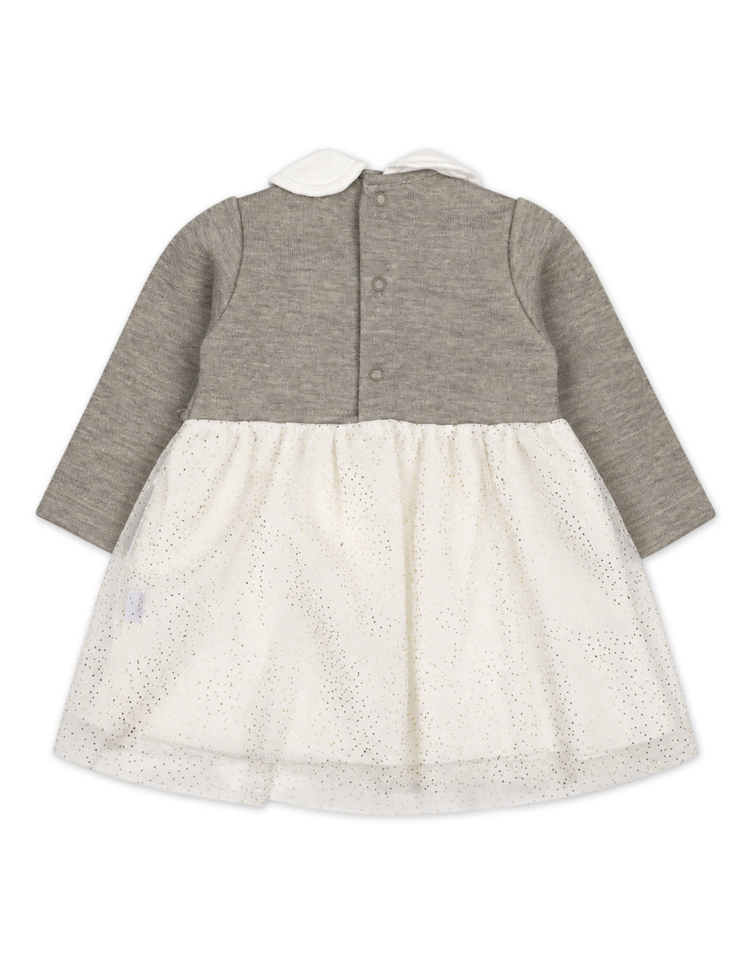 Baby Girls Party Dress Glitter Detailed Beige and Grey at Zubaidas Online Pakistan