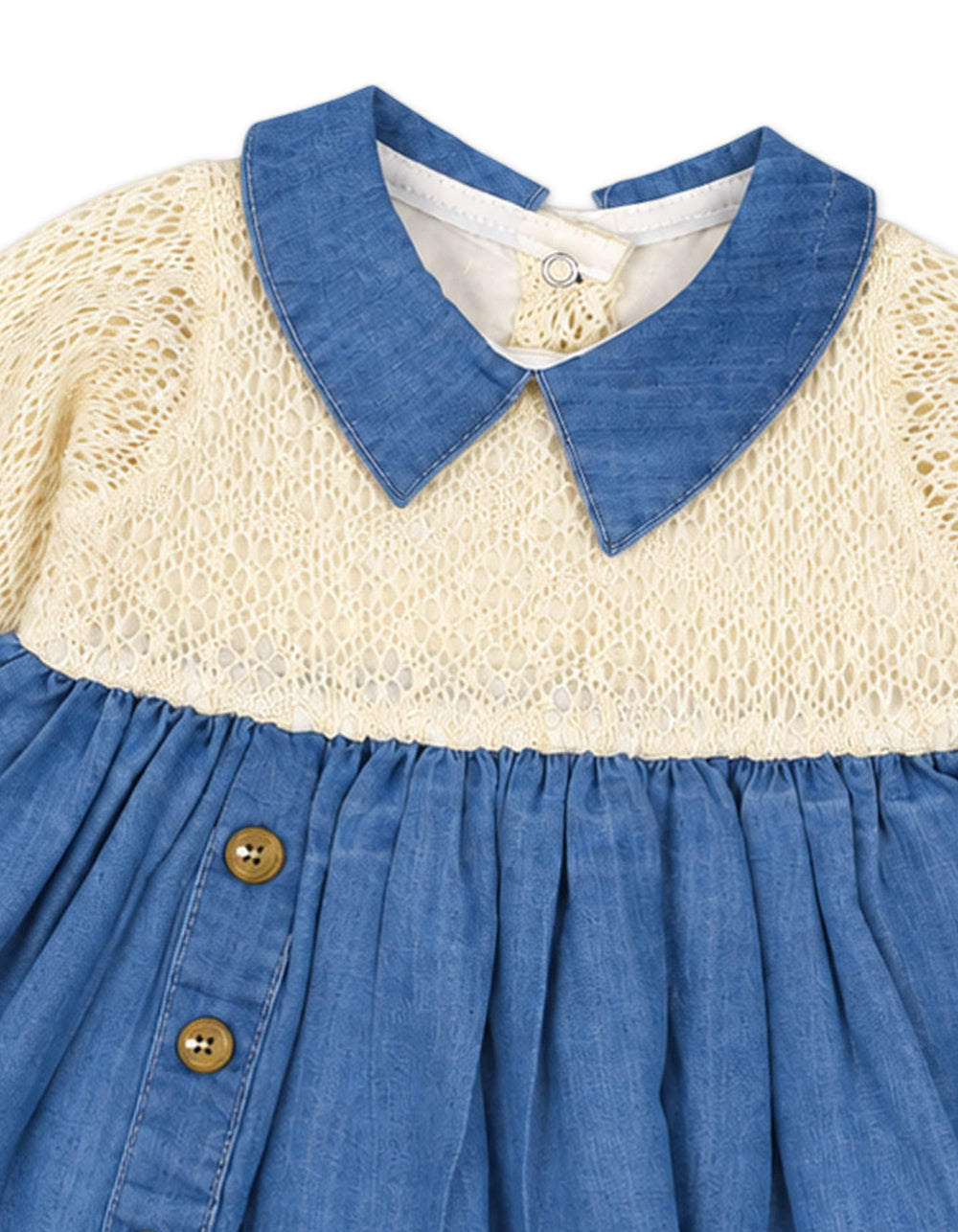 Baby Girls Party Dress Off White and Blue at Zubaidas Official Pakistan