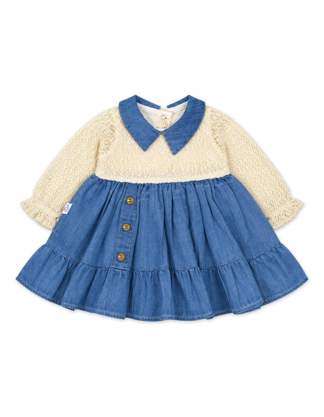 Baby Girls Party Dress Off White and Blue at Zubaidas
