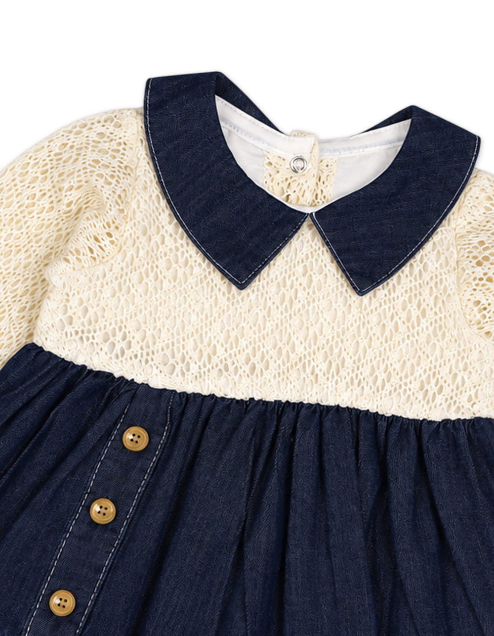 Baby Girls Party Dress Off White and Navy Blue at Zubaidas Official Pakistan