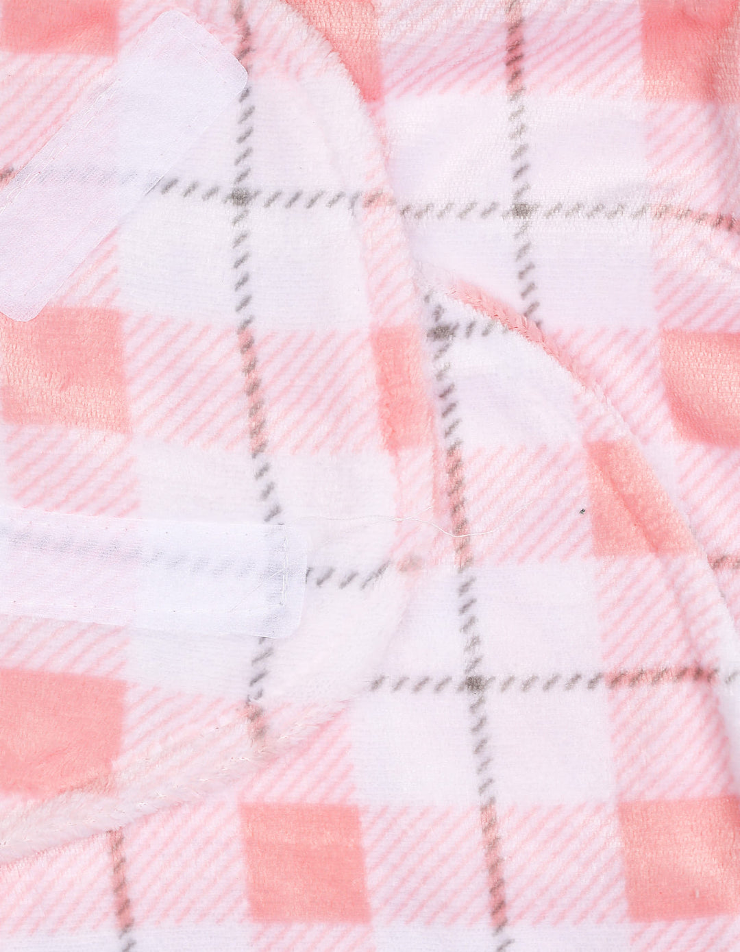 Baby Girls Plush Swaddle Wrap with Velcro Closure Plaid Pattern at Zubaidas Online Pakistan