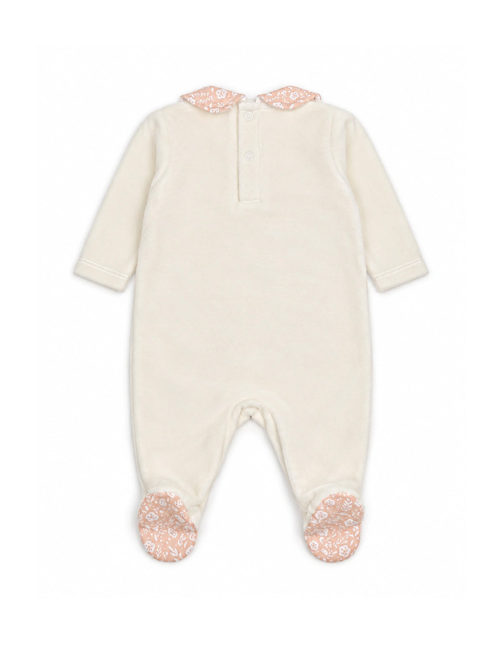 Baby Girls Romper Floral Peter Pan Collar White and Peach at Zubaidas Official Pakistan