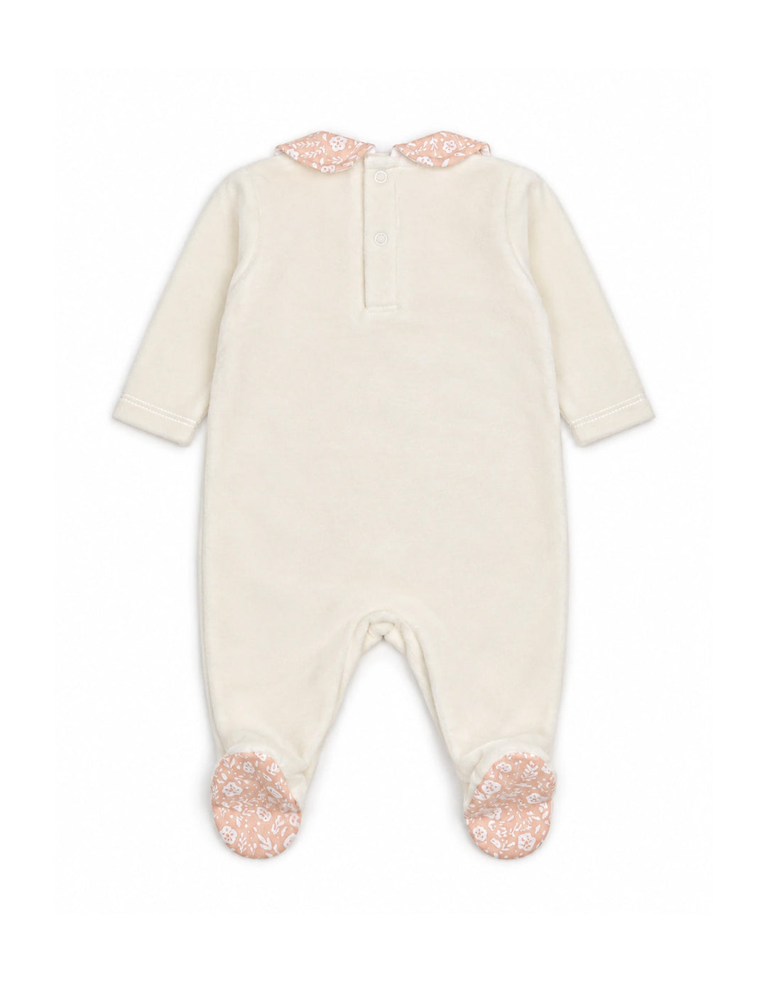 Baby Girls Romper Floral Peter Pan Collar White and Peach at Zubaidas Official Pakistan