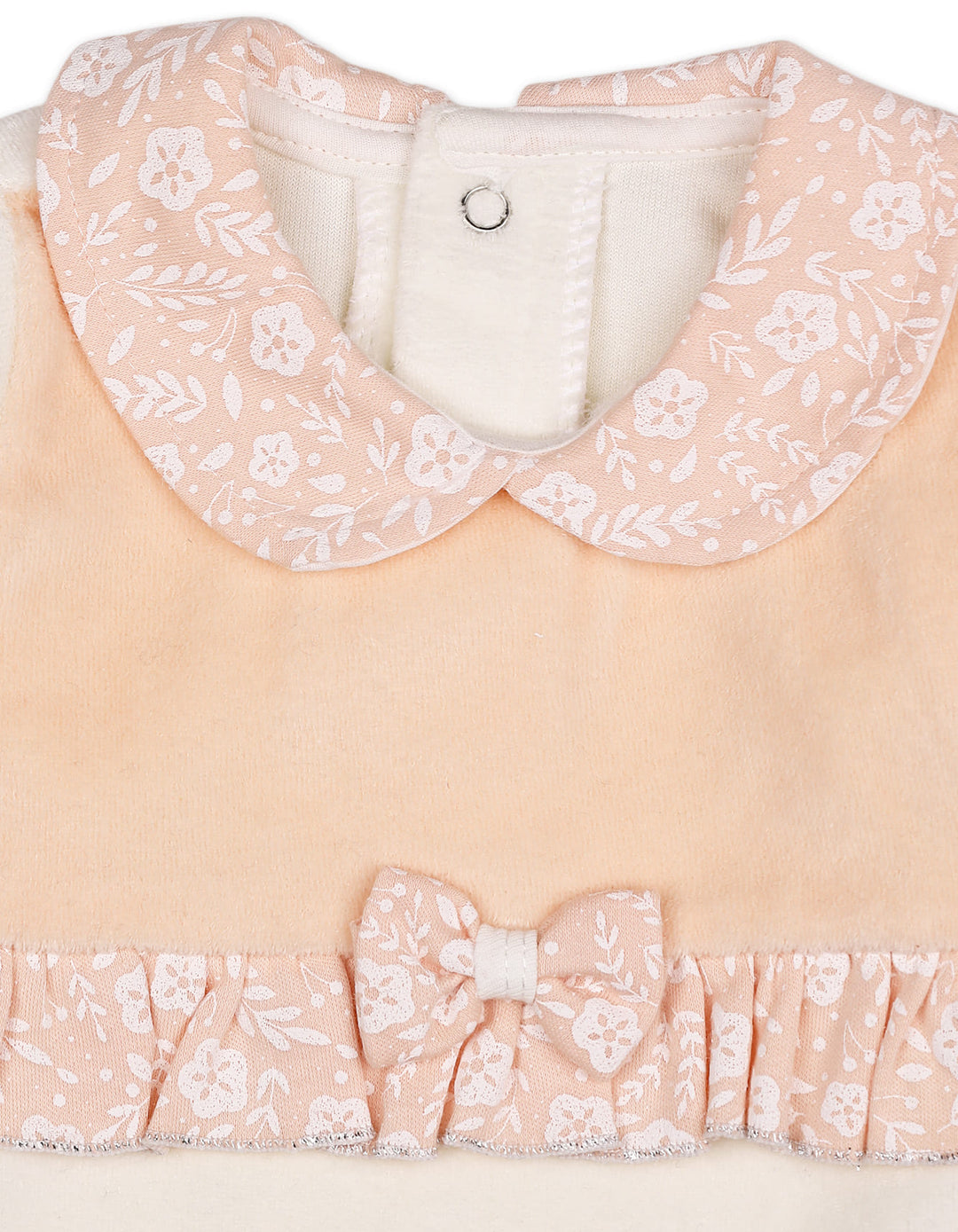 Baby Girls Romper Floral Peter Pan Collar White and Peach at Zubaidas Official Pakistan