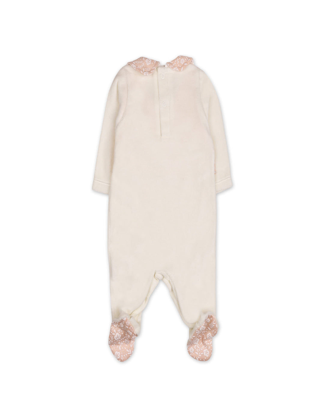 Baby Girls Romper Floral Peter Pan Collar White and Peach at Zubaidas Online Pakistan
