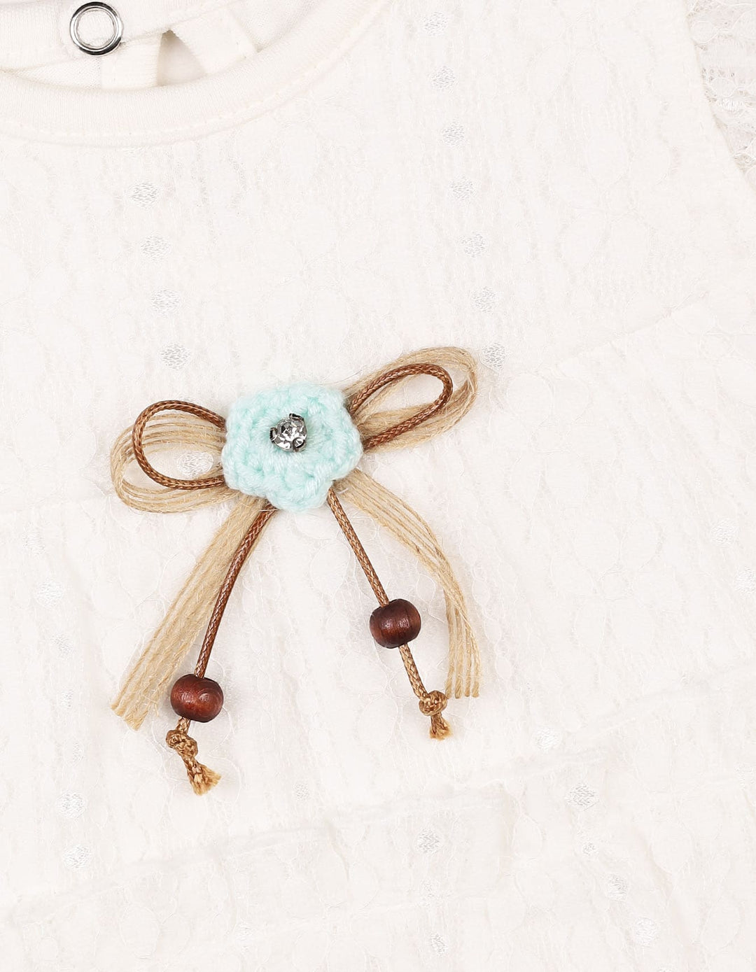 Baby Girls Summer Dress Green Flower White Premium Turkish Collection at Zubaidas Online Pakistan