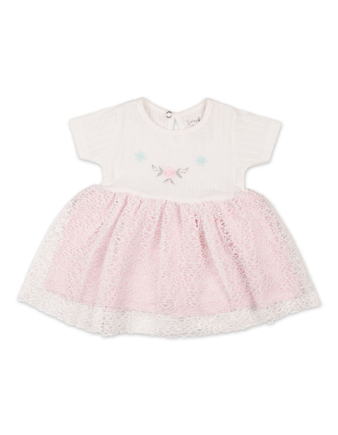 Baby Girls Summer Dress White Pink Premium Turkish Collection at Zubaidas