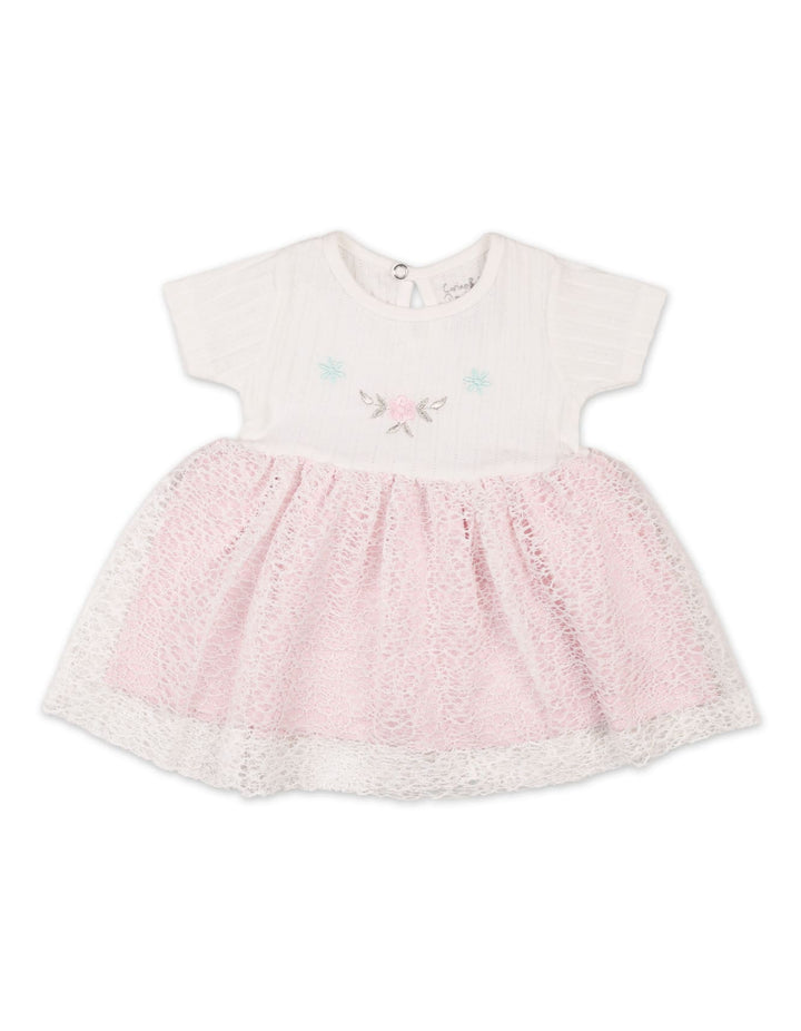 Baby Girls Summer Dress White Pink Premium Turkish Collection at Zubaidas