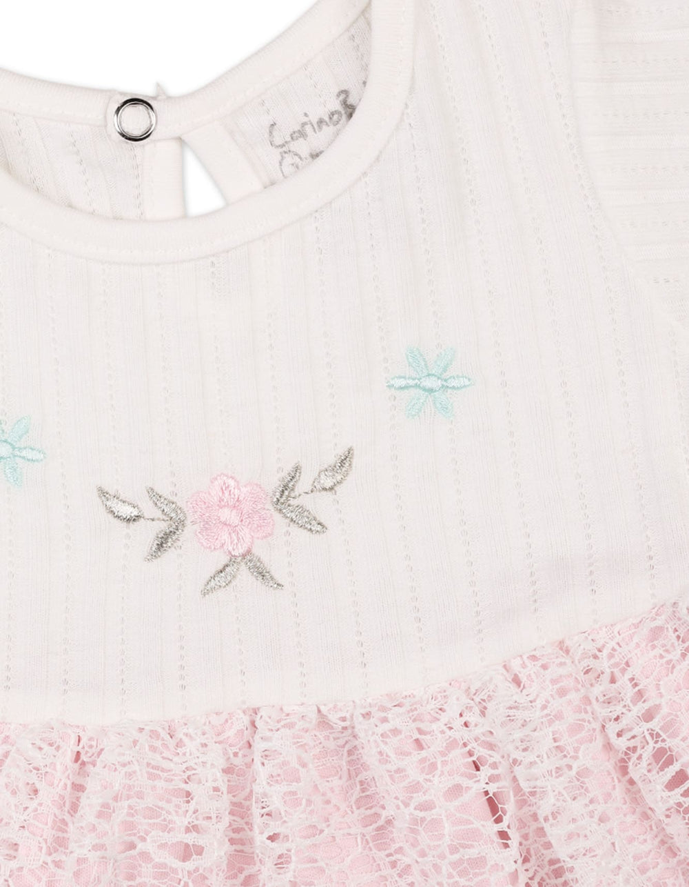 Baby Girls Summer Dress White Pink Premium Turkish Collection at Zubaidas Official Pakistan