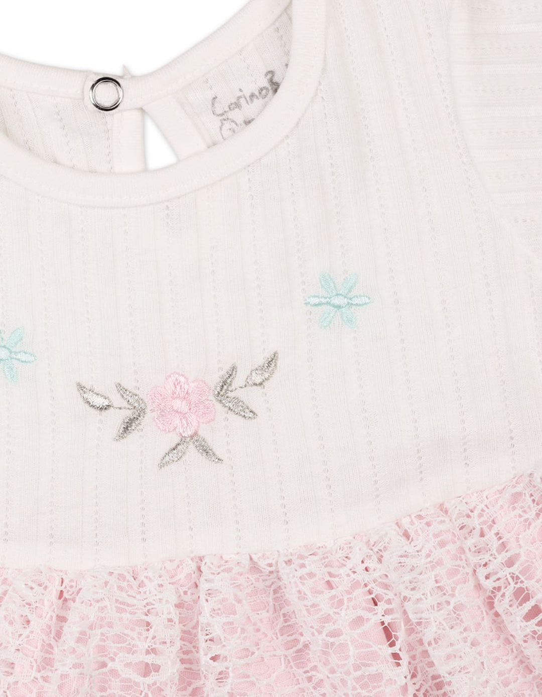 Baby Girls Summer Dress White Pink Premium Turkish Collection at Zubaidas Official Pakistan