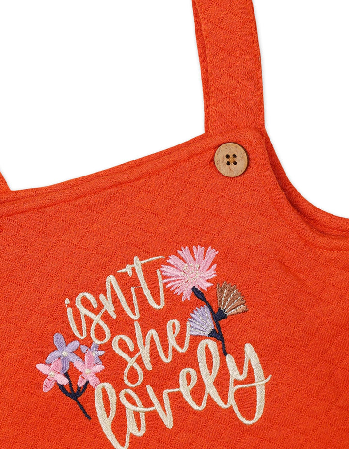 Baby Girls Warm Winter Outfit Sets Bambies Red Pinafore and Printed Inner Shirt at Zubaidas Official Pakistan