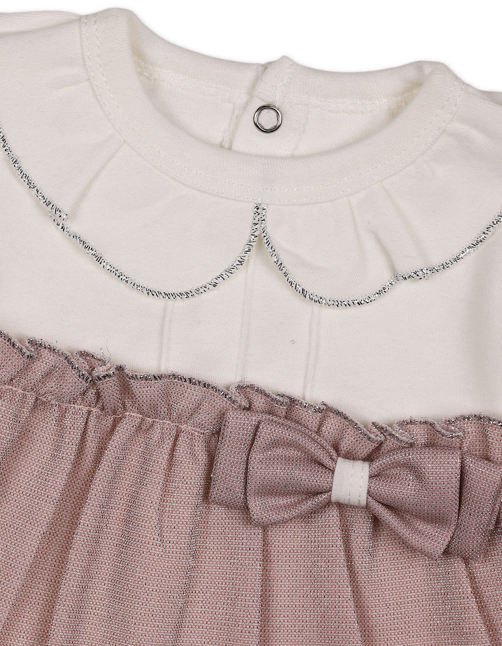 Baby Girls Winter 2 Piece Suit Elegant Bow Off White and Pink at Zubaidas Official Pakistan