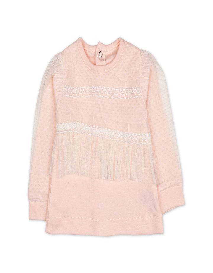 Baby Girls Winter 2 Piece Suit Floral Lace Pink at Zubaidas Online Pakistan