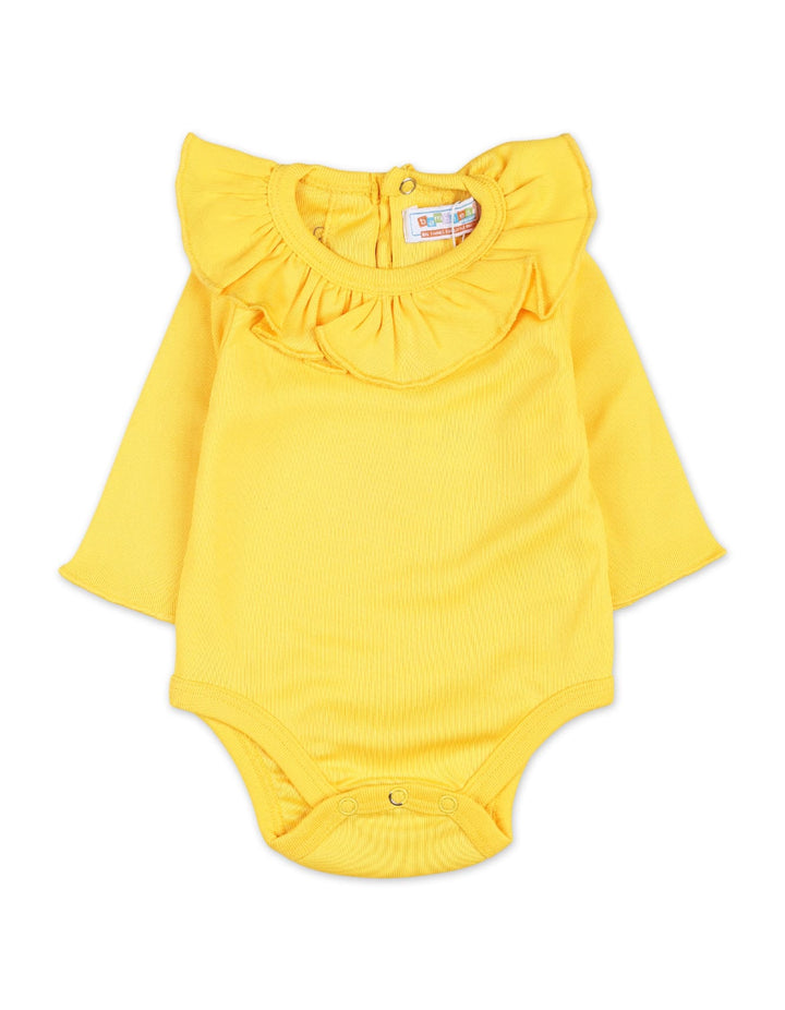 Baby Girls Winter Bodysuits Bambies Frill Collar Yellow at Zubaidas