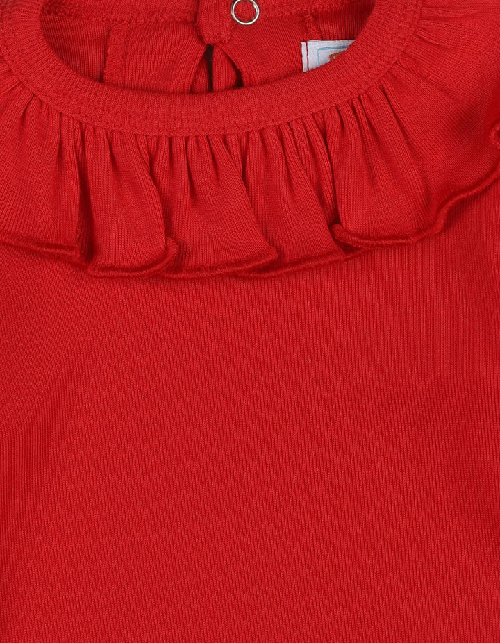 Baby Girls Winter Bodysuits Bambies with Frill Collar Red at Zubaidas Pakistan