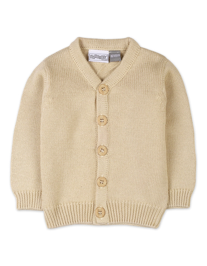 Baby Girls Winter Button Cardigans Bambies Knit Beige at Zubaidas