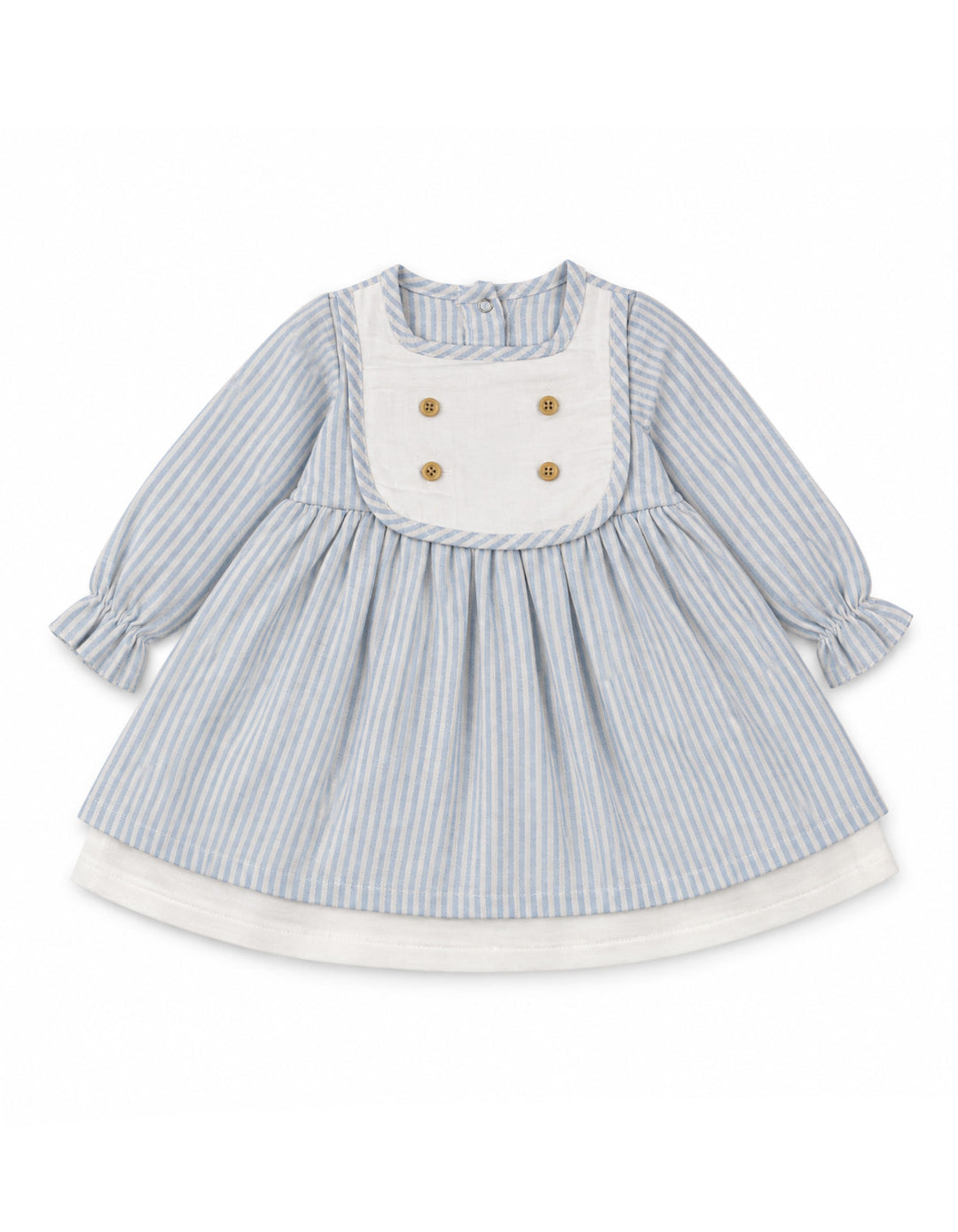 Baby Girls Winter Dress Blue Stripes at Zubaidas