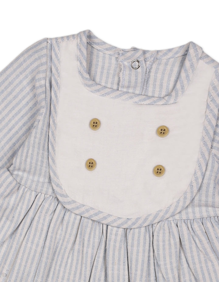 Baby Girls Winter Dress Blue Stripes at Zubaidas Official Pakistan