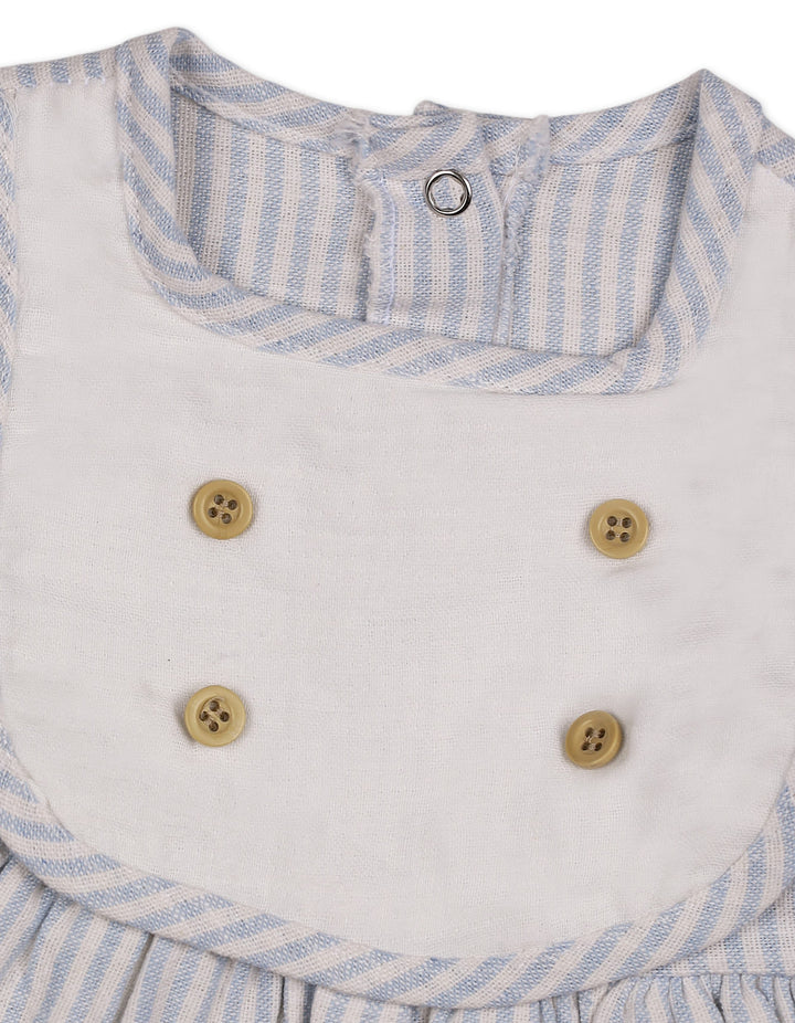 Baby Girls Winter Dress Blue Stripes at Zubaidas Official Pakistan