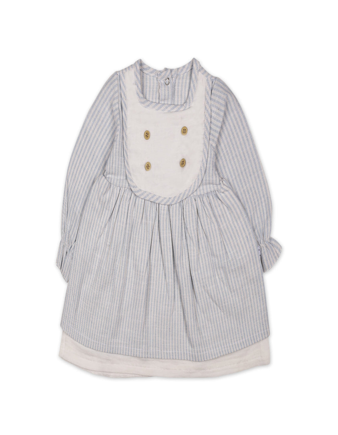 Baby Girls Winter Dress Blue Stripes at Zubaidas