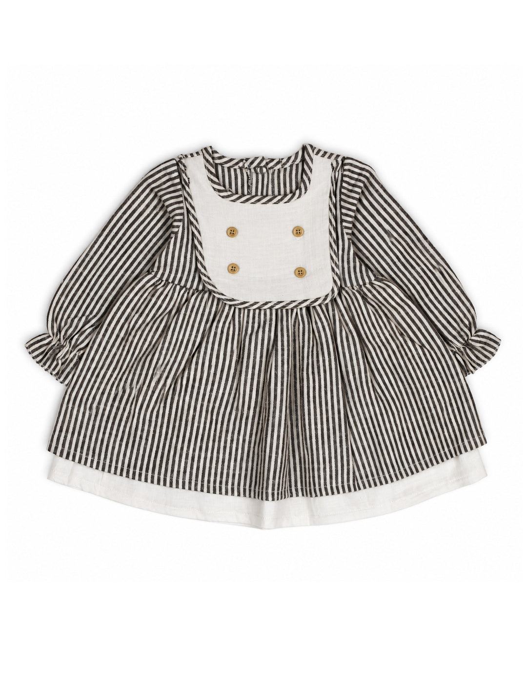 Baby Girls Winter Dress Brown Stripes at Zubaidas