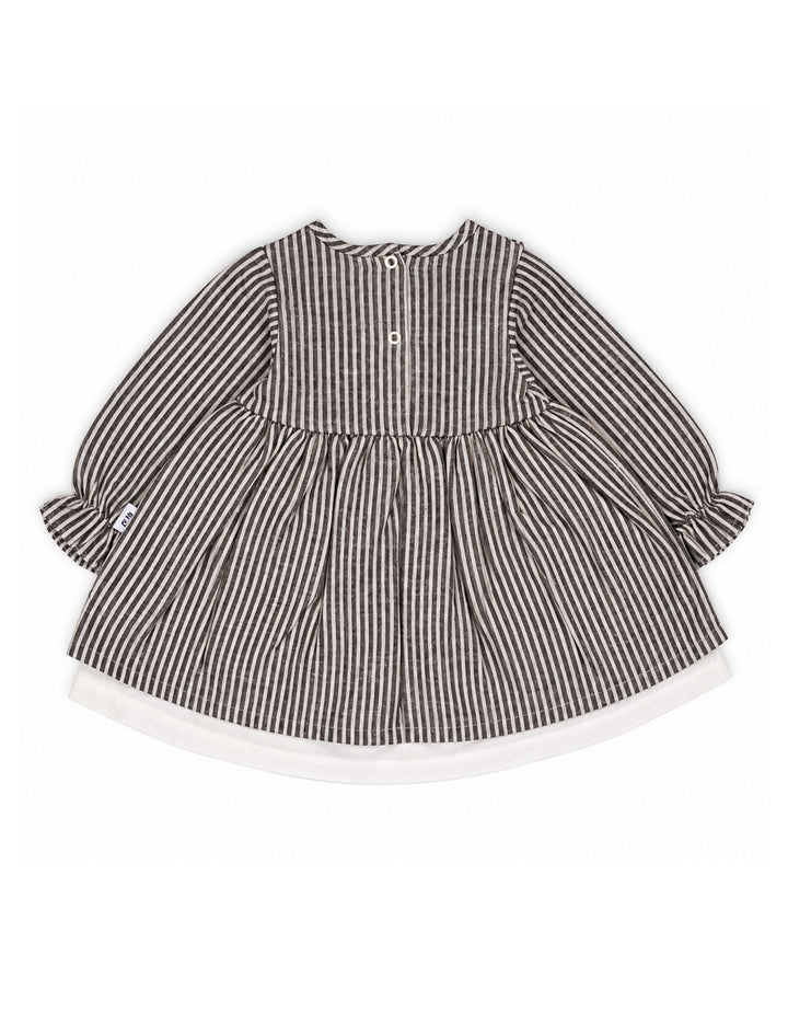 Baby Girls Winter Dress Brown Stripes at Zubaidas Online Pakistan