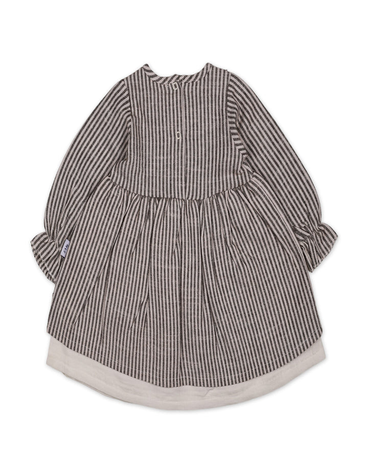 Baby Girls Winter Dress Brown Stripes at Zubaidas Online Pakistan