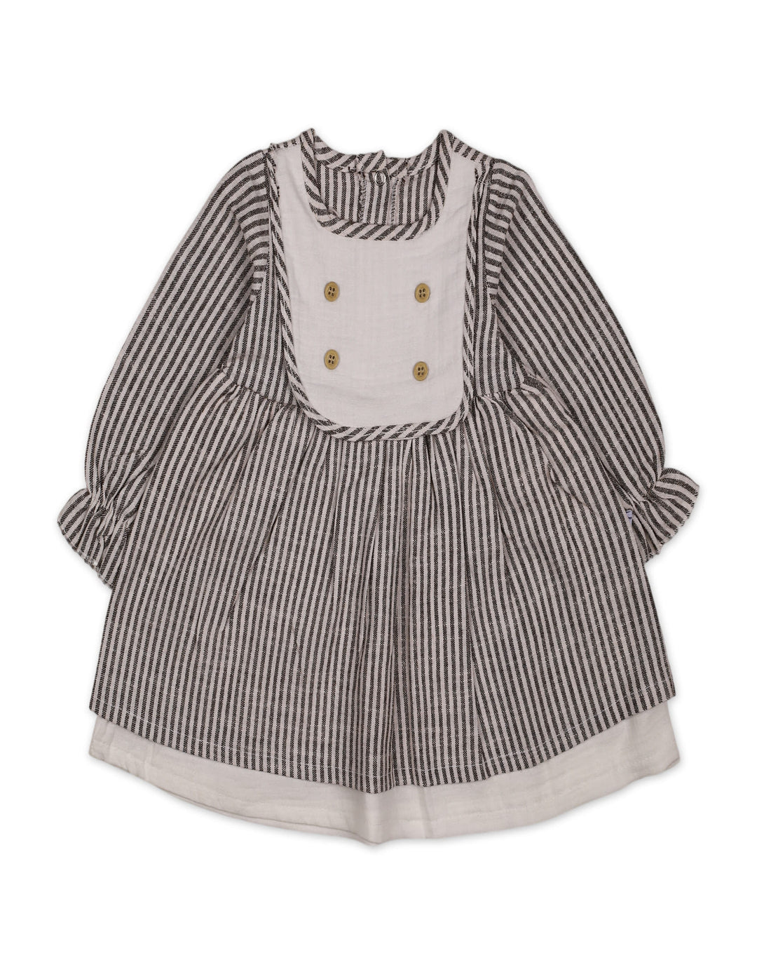 Baby Girls Winter Dress Brown Stripes at Zubaidas