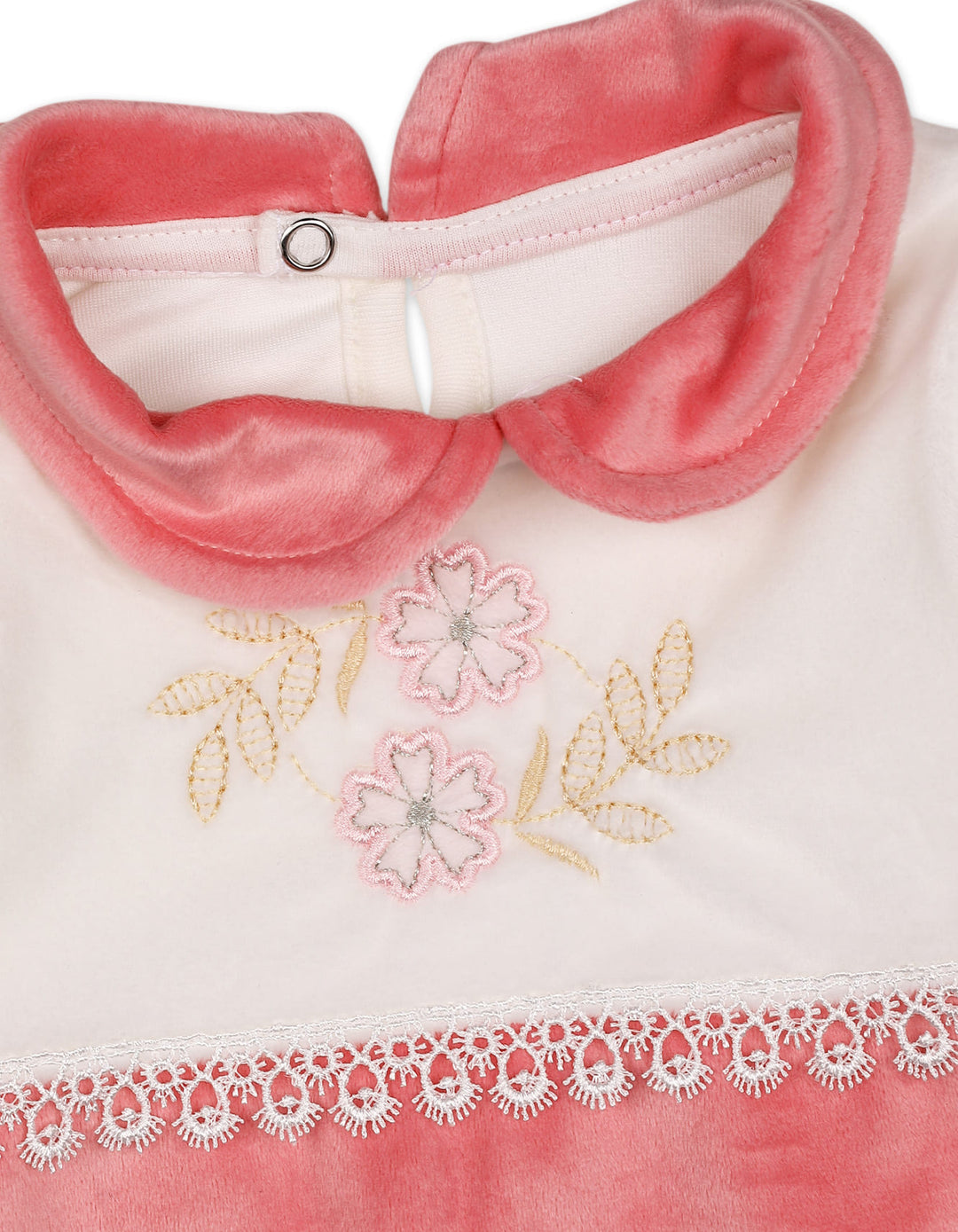 Baby Girls Winter Dress Embroidered Flowers Pink at Zubaidas Official Pakistan