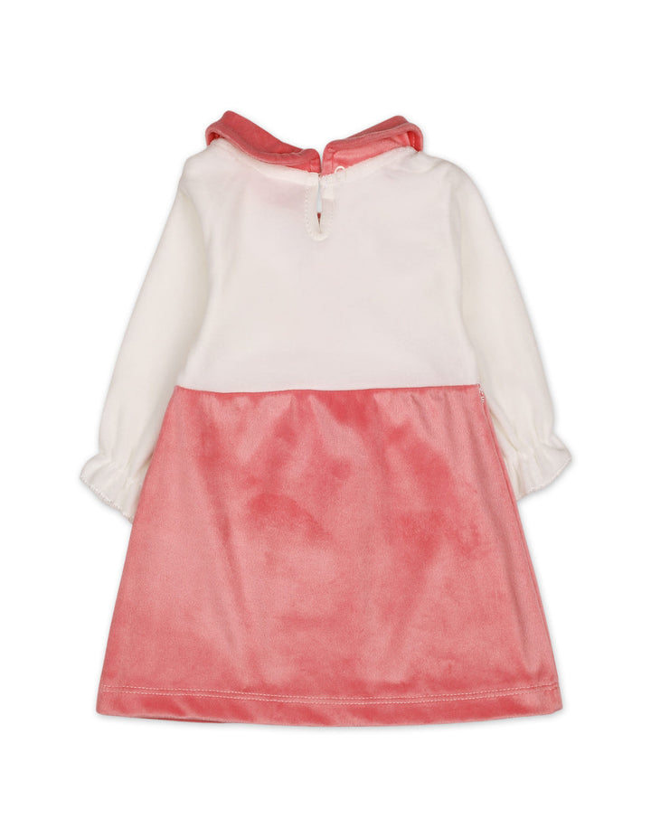 Baby Girls Winter Dress Embroidered Flowers Pink at Zubaidas Online Pakistan