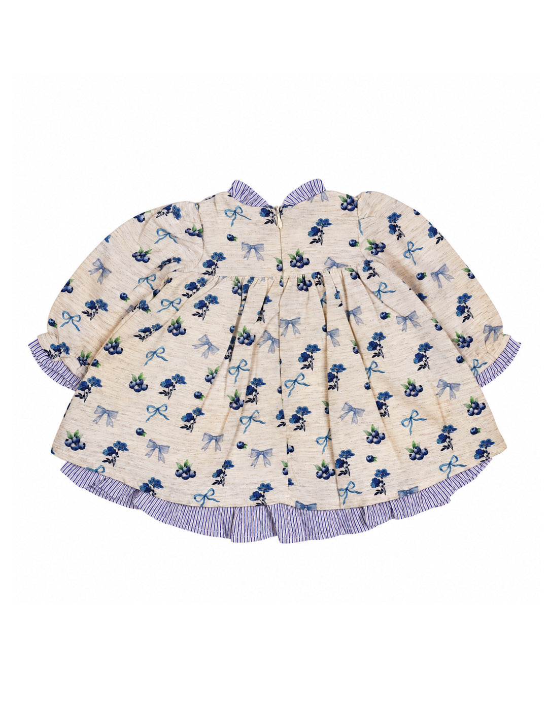 Baby Girls Winter Dress Floral and Bow Detailed Blue at Zubaidas Best Online Baby and Kids Store in Pakistan