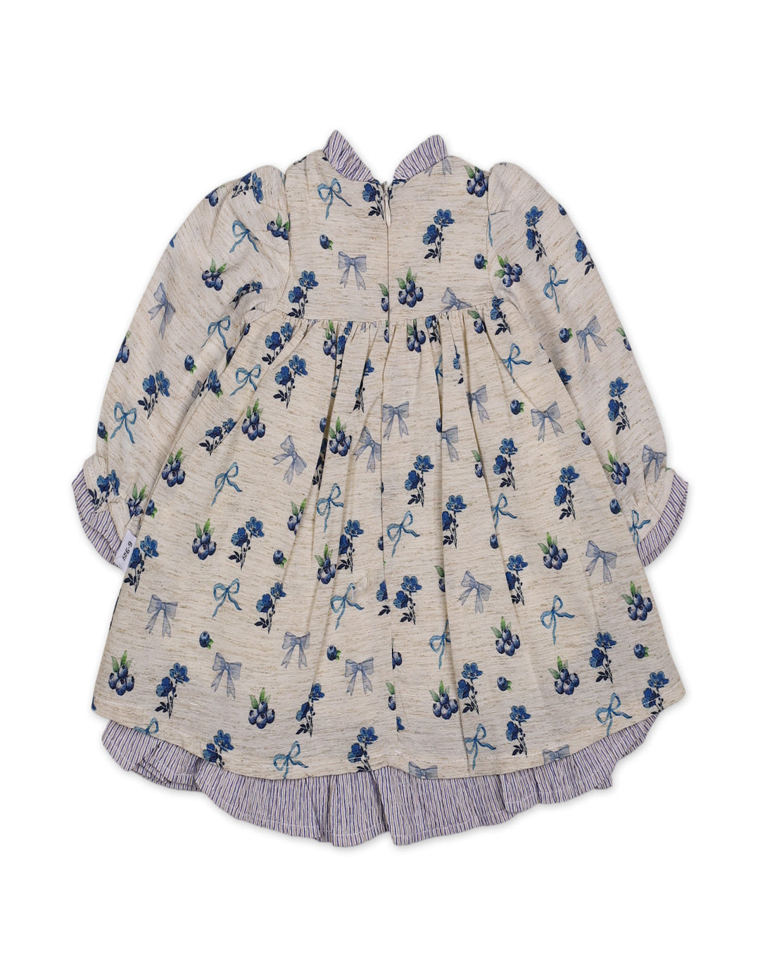 Baby Girls Winter Dress Floral and Bow Detailed Blue at Zubaidas Best Online Baby Kids and Moms Store in Pakistan