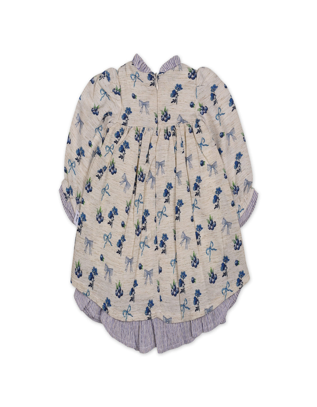 Baby Girls Winter Dress Floral and Bow Detailed Blue at Zubaidas Best Online Baby Kids and Moms Store in Pakistan