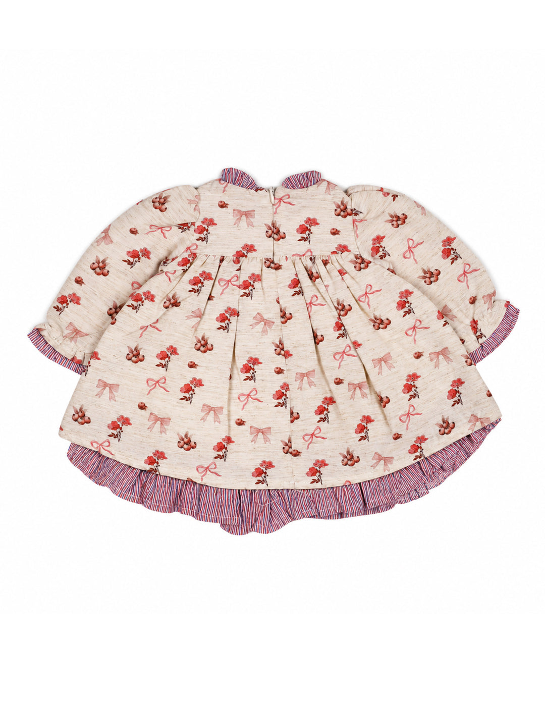 Baby Girls Winter Dress Floral and Bow Detailed Pink at Zubaidas Online Pakistan