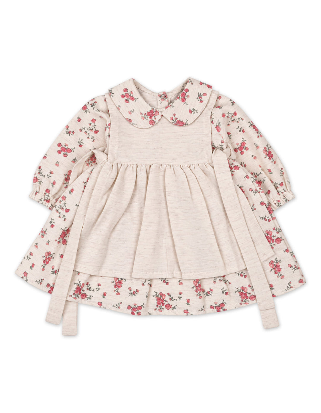 Baby Girls Winter Dress Floral Printed Pink at Zubaidas