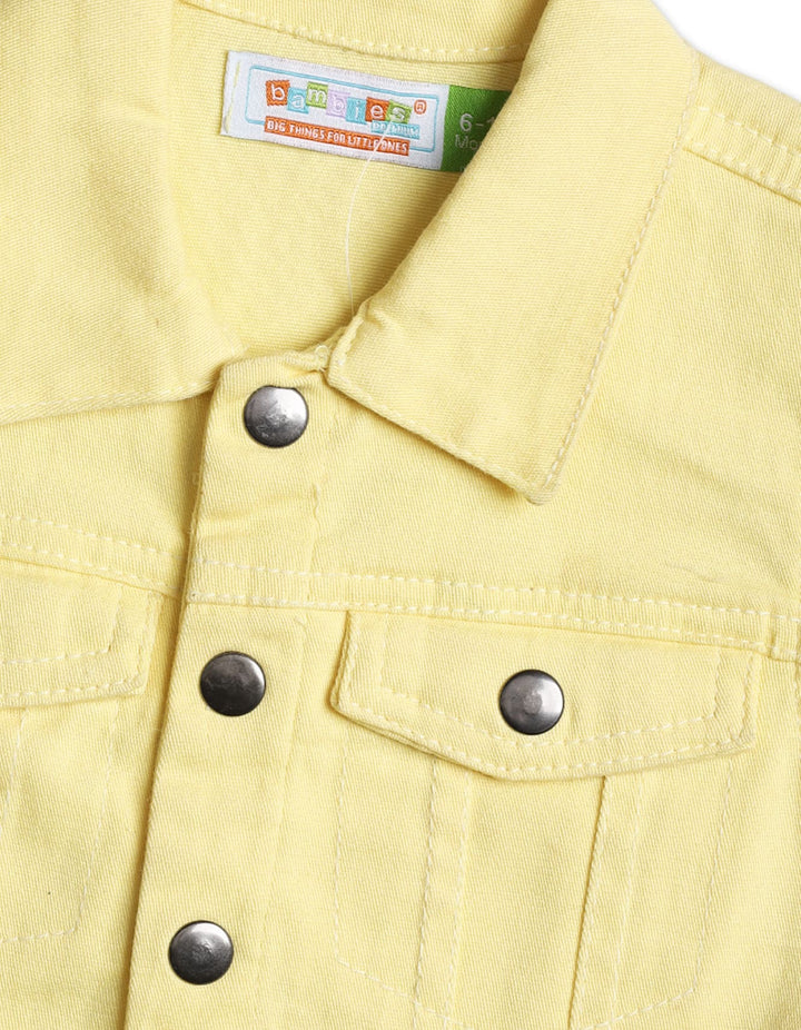 Baby Girls and Girls Winter Sleeveless Jacket Bambies Yellow at Zubaidas Official Pakistan