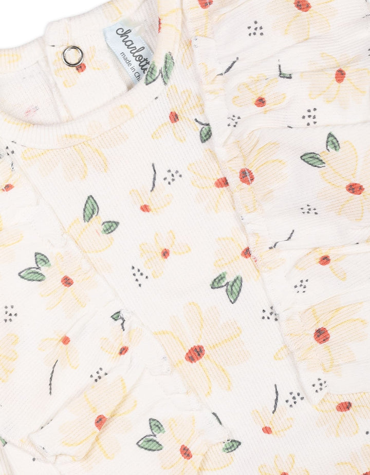 Baby Girls Winter Romper Suit Sets Bambies Floral Cream at Zubaidas Official Pakistan