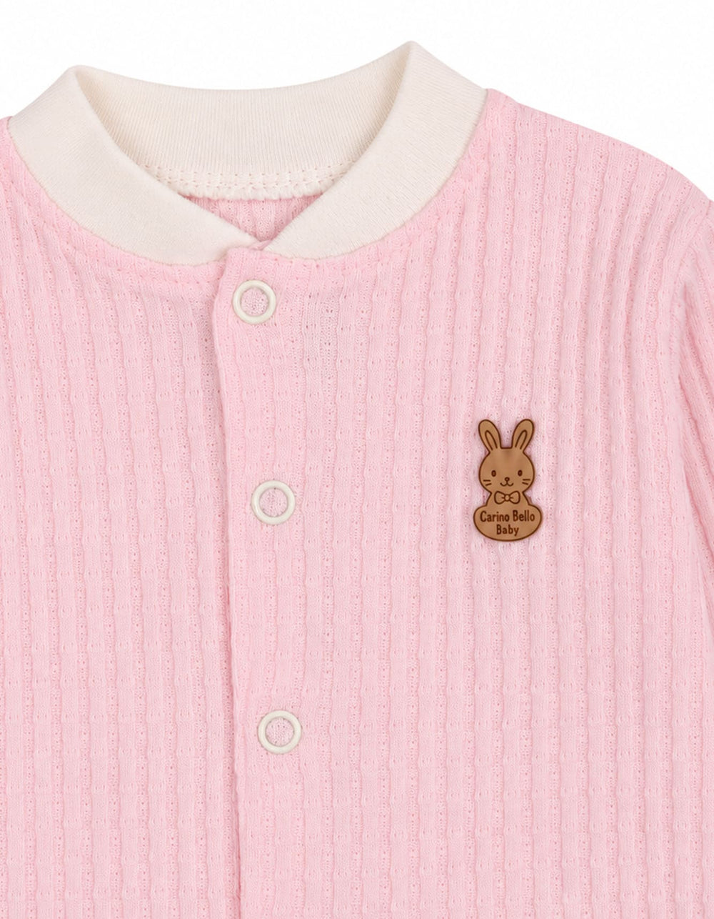 Baby Girls Winter Romper with Cap Bunny Applique Pink at Zubaidas Pakistan