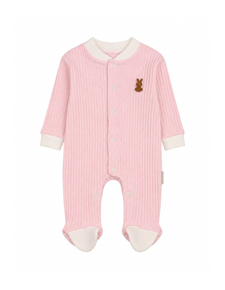 Baby Girls Winter Romper with Cap Bunny Applique Pink at Zubaidas Online Pakistan