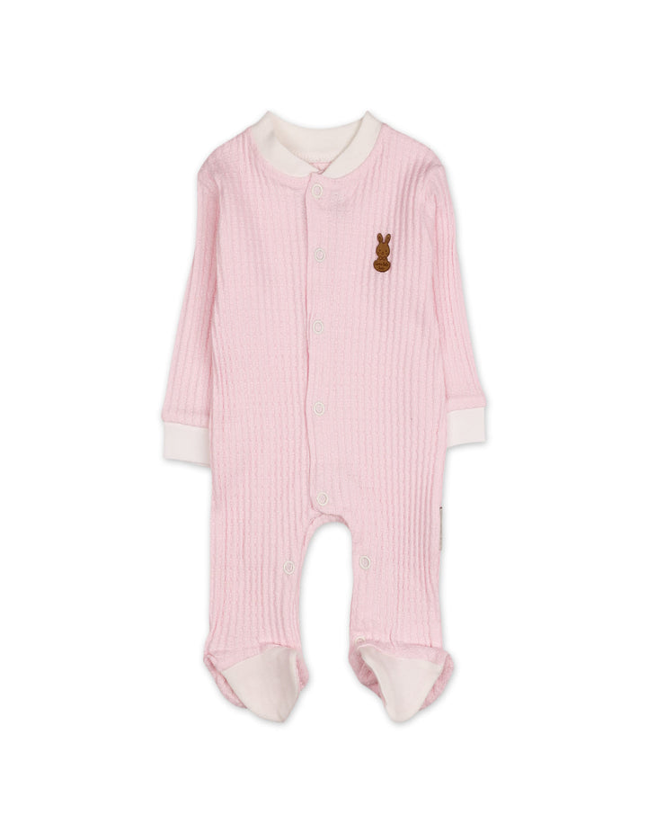 Baby Girls Winter Romper with Cap Bunny Applique Pink at Zubaidas Online Pakistan