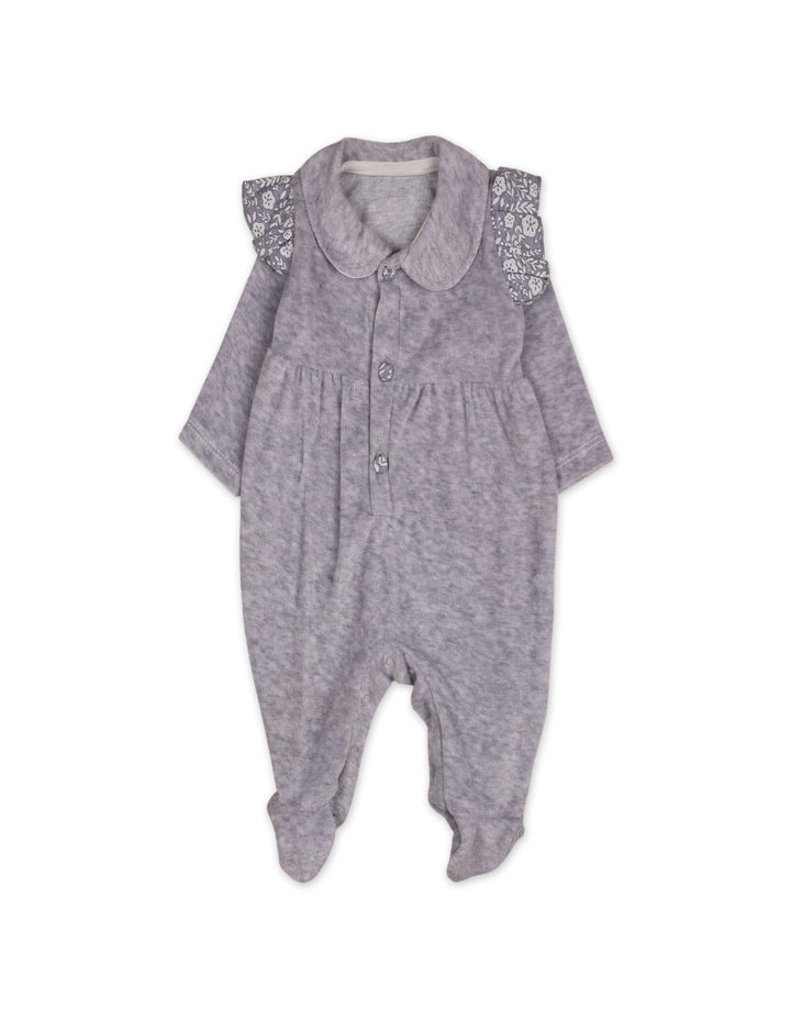 Baby Girls Winter Romper with Cap Peter Pan Collar at Zubaidas