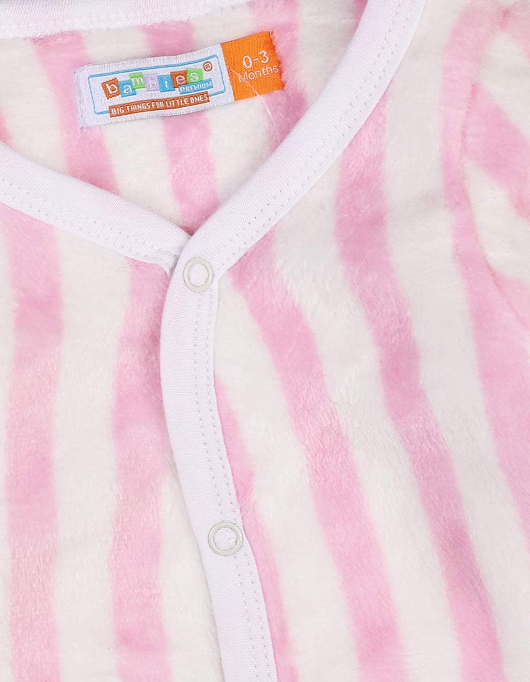 Baby Girls Winter Sleep Wear Bambies Striped Pink at Zubaidas Official