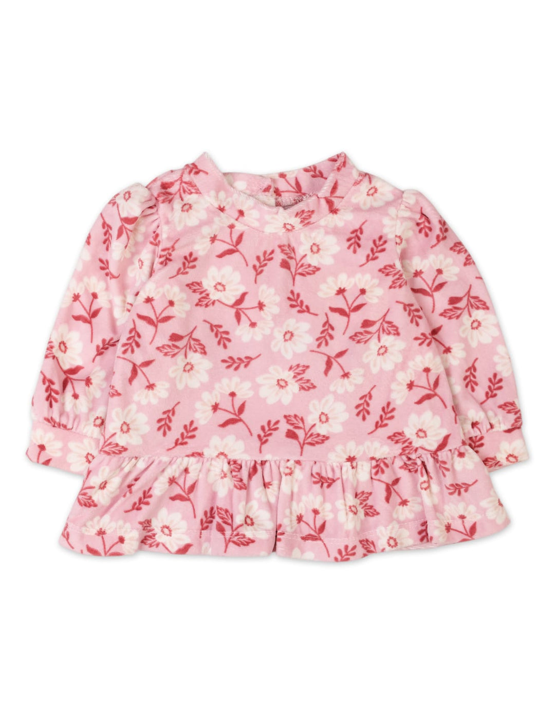Baby Girls Winter Wear Sets Bambies Floral Print Top Pink and Black at Zubaidas Pakistan